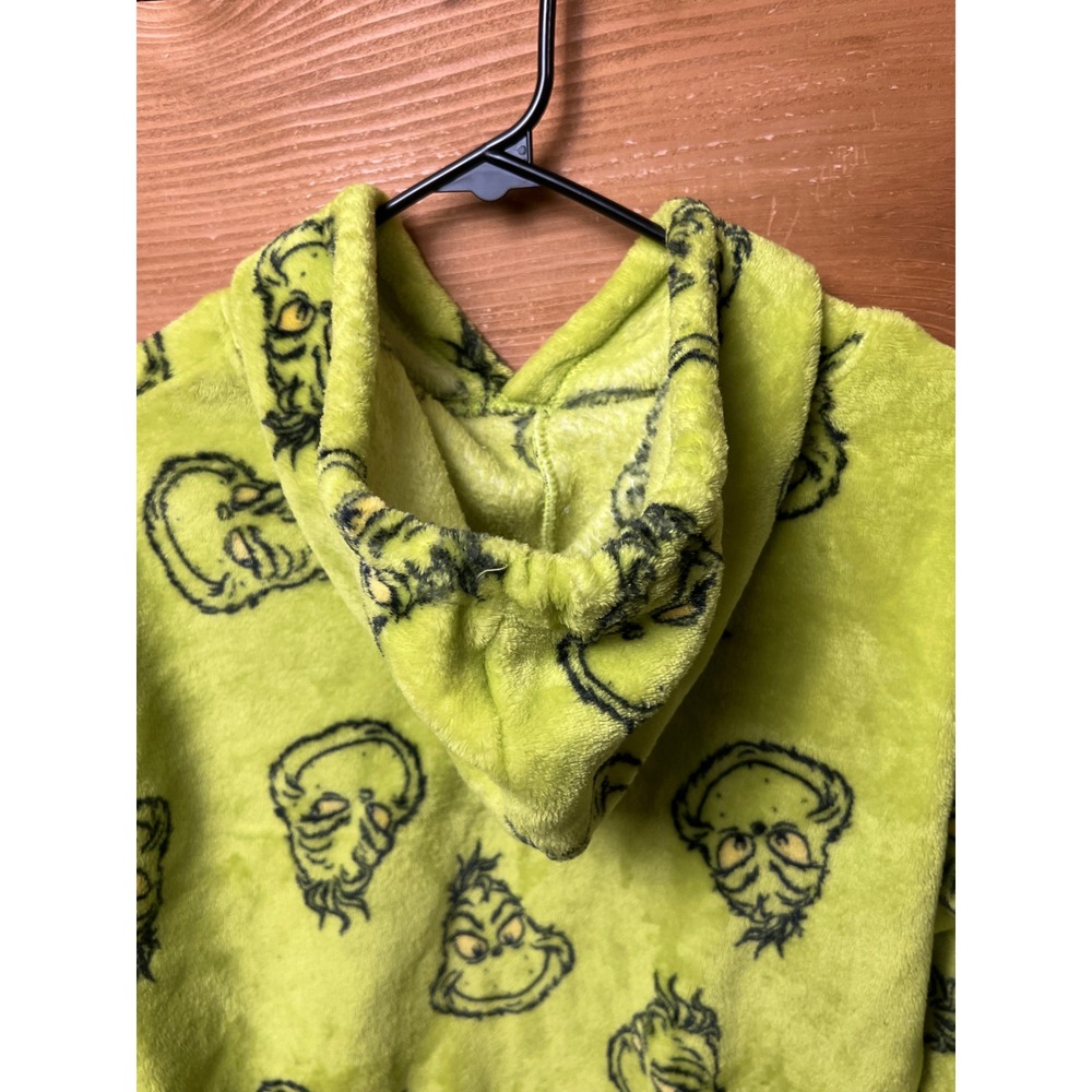 The Grinch All Over Print Fuzzy Fleece Hoodie Sweatshirt Sm Christmas Funny Cozy - Picture 7 of 9